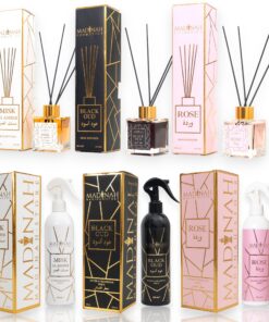 6er Set Textilerfrischer & Duftstäbchen - Misk Al Amber + Black Oud + Rose